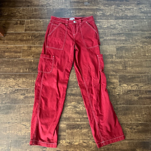 garage low waisted red cargo jeans - Picture 2 of 3